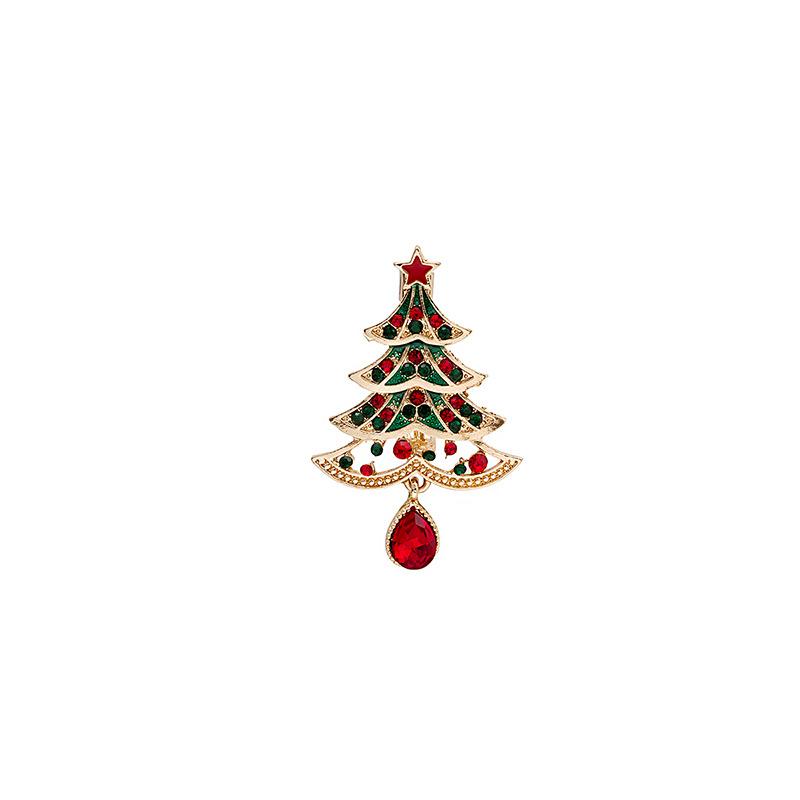 

Christmas Ornaments Metal Oil Drop Wreath Hollow Diamond Brooch Brooch Women S Clothing Accessories Corsage