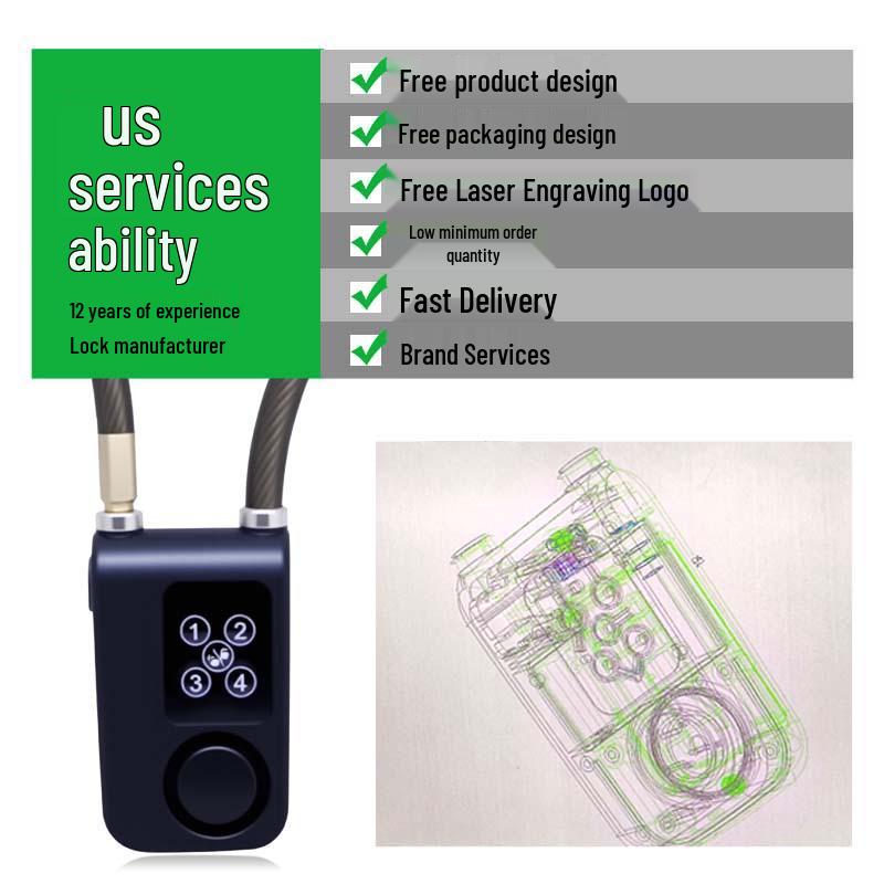 Y787 Keyless Combination Alarm Lock: Steel Wire, Anti-Disassembly, Rainproof, Anti-Theft, Electronic Lock for Bicycles and Motorcycles.