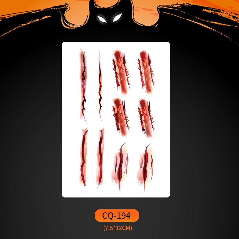 Nuevos Halloween 2024 Pegatinas de Tatuaje de Cara de Boca Grande Aterradoras - Divertido, Impermeable, Maquillaje de Fiesta Colorido