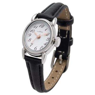 Watch Analog Leather Strap Simple Lightweight Oval Leather Black [Fieldwork] Women's ST292-5