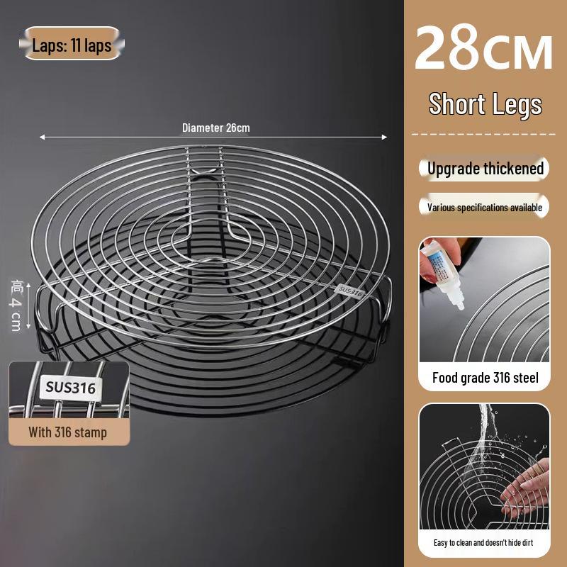 Stainless Steel Steaming Rack for High-Pressure Cookers, Steaming Grids, Plates, and Drawers with High/Low Feet for Kitchen Vegetables.