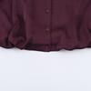 European American 2025 Winter Fashion Casual Silk Satin Balloon Fit Shirt