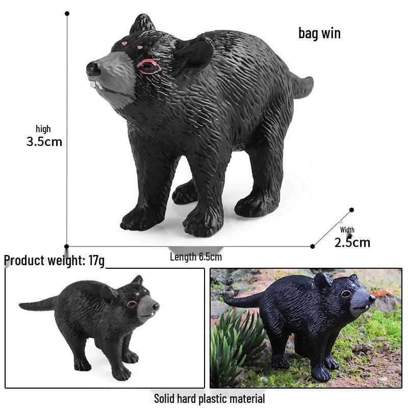 Wild Safari Animal Figurines: Giraffe, Elephant, Rhinoceros, Brown Bear, Tiger, Lion, Leopard, Hippopotamus - Solid Cognitive Toys