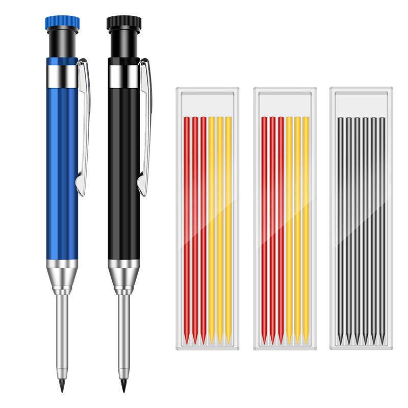 Em estoque: Lápis de Grafite Exclusivo de Metal com Ponta Longa de 2,8 mm para Furos Profundos em Marcenaria & Engenharia para Marcação & Posicionamento
