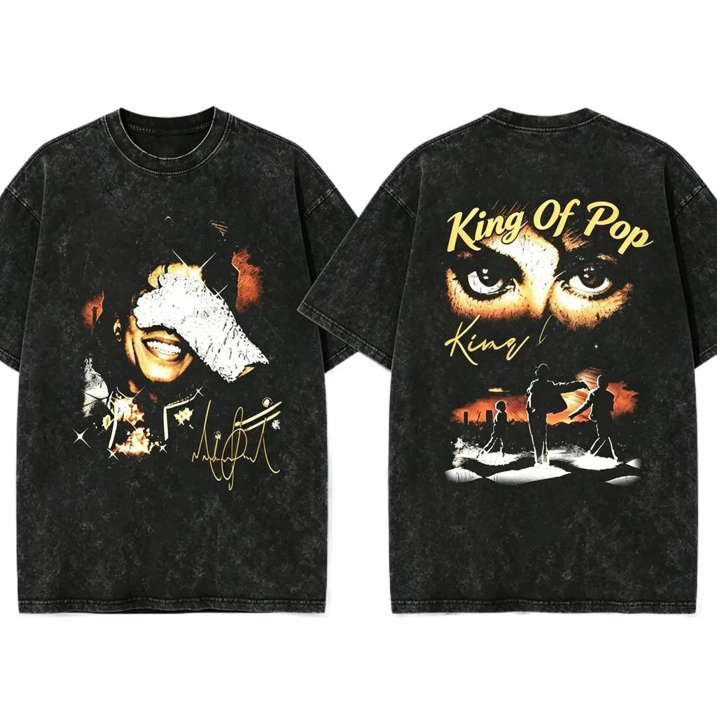 2026 New Movie Michael Jackson Graphic MJ Vintage Washed T Shirt Cotton Unisex Men‘s Women's T-Shirt Y2k Oversized Tee Fans Gift
