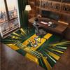 Green Bay Packers Personalized Crystal Velvet Carpet, Customized Name Text Soft Anti‑Slip Rug for Living Room Bedroom