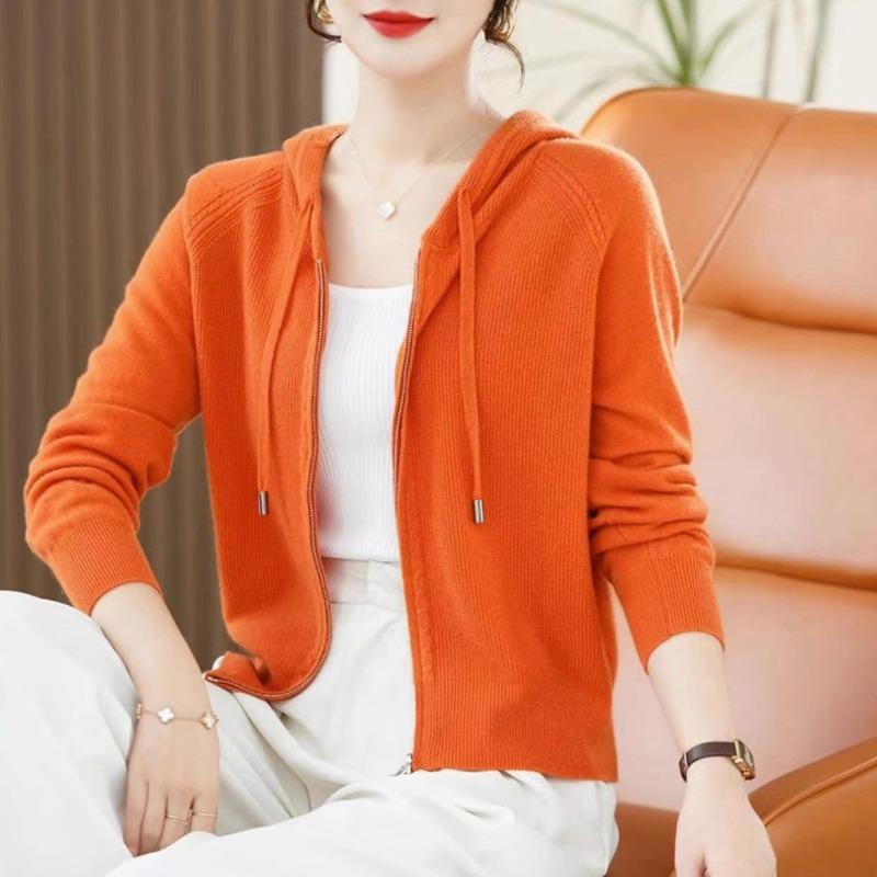 Pulover Cardigan Femei 2023 Primăvara și Toamna Noi Cămașă tricotată Femei cu glugă peste modă coreeană Pulover casual Palton versatil