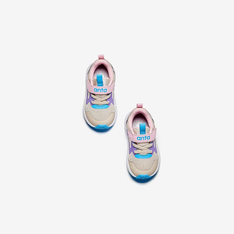 Anta Kids Mesh Comfortable Versatile Anti-Kick Shock-Absorbing Low-Top Walking Shoes Baby Shoes Light-Gray A22440061-2