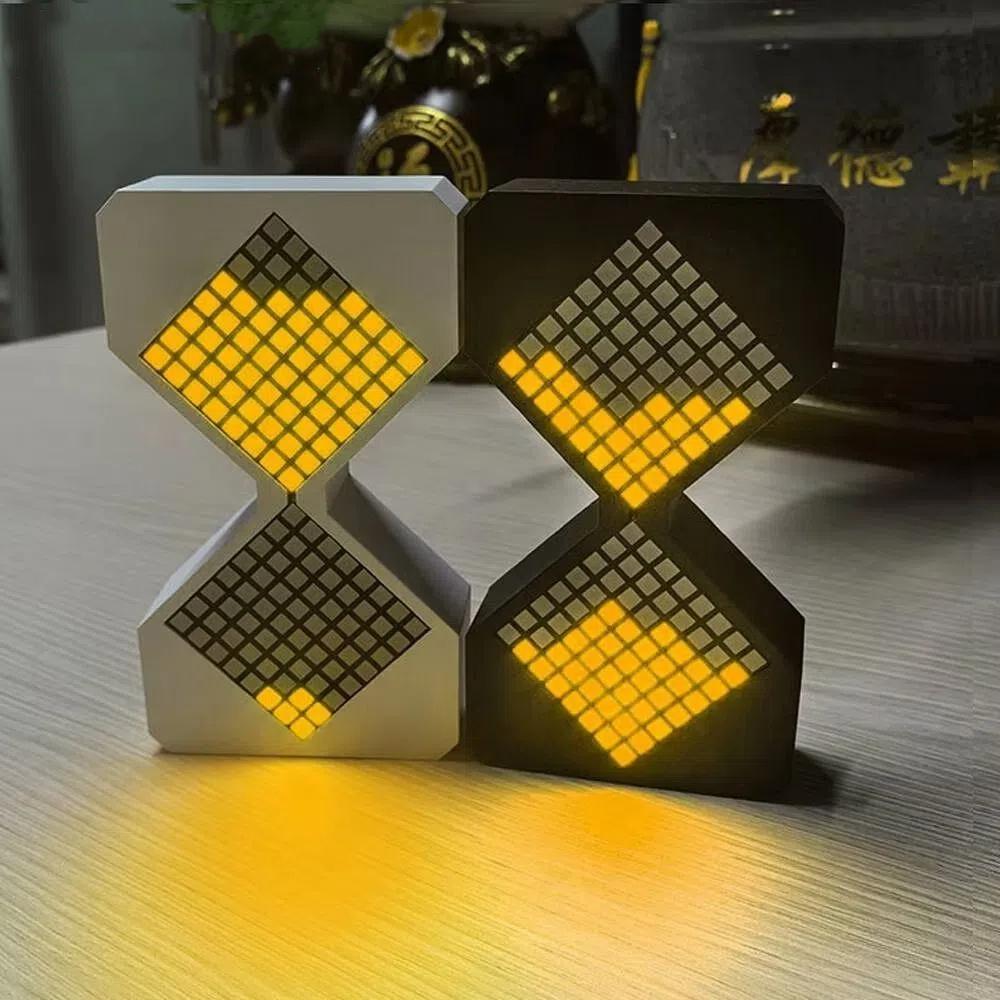 

1-30 Min Timer DIY Digital Sand Clock Cyber Style Luminous Sandglass for Toilet White Shell Yellow Light