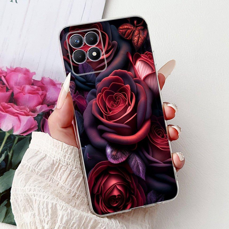 Clear Cover For Realme 8i Case RMX3151 Luxury Butterfly Love Flowers Cool Painted Phone Case For Realme Narzo 50 RMX3286 Cover