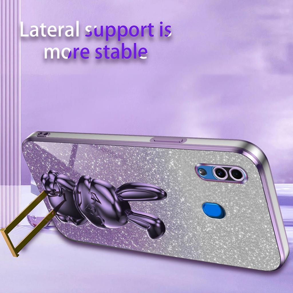 For Samsung Galaxy A20/A30 Case Lovely Rabbit Pull-out Kickstand Bump Protection Phone Cover