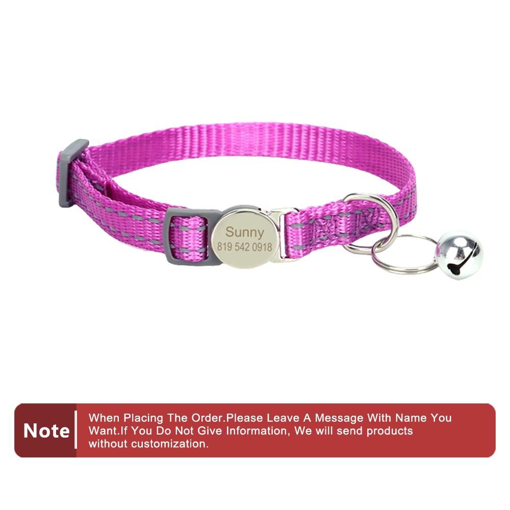 Personalized Name Cat Collar Kitten Puppy Anti-lost DIY Tag Custom Pet Collar Engraved Phone For Small Dog Puppy