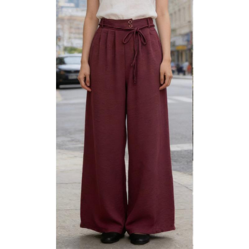 Casual Loose Lace-up Women's Wide-leg Pants Spring Summer Solid Color Elastic Waist Sweatpants Lace-up Trouser Women's Casual Simple Clothing