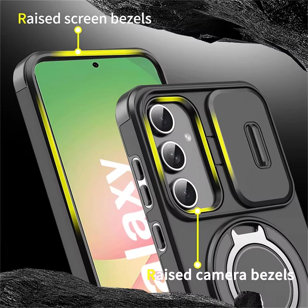 Magnetic Ring Stand Armor Phone Cases For Samsung Galaxy A56 A36 A16 A55 A35 A15 A54 A14 5G Case Slide Camera Protection Cover