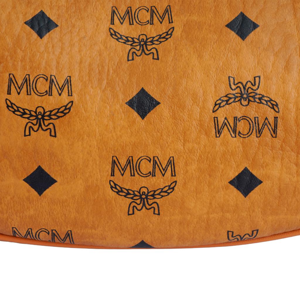 New MCM Aren Coated Canvas Crescent Bag, Shoulder Bag, Handbag Small Women's Brown & Cognac MWHCATA11CO001