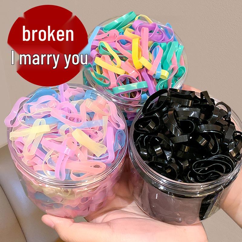 Children's Extra Thick Black Elastic Hair Ties - No Damage, High Elasticity