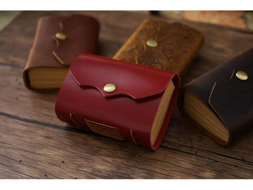 Compact Retro Pocket Notepad with Thick Blank Kraft Paper