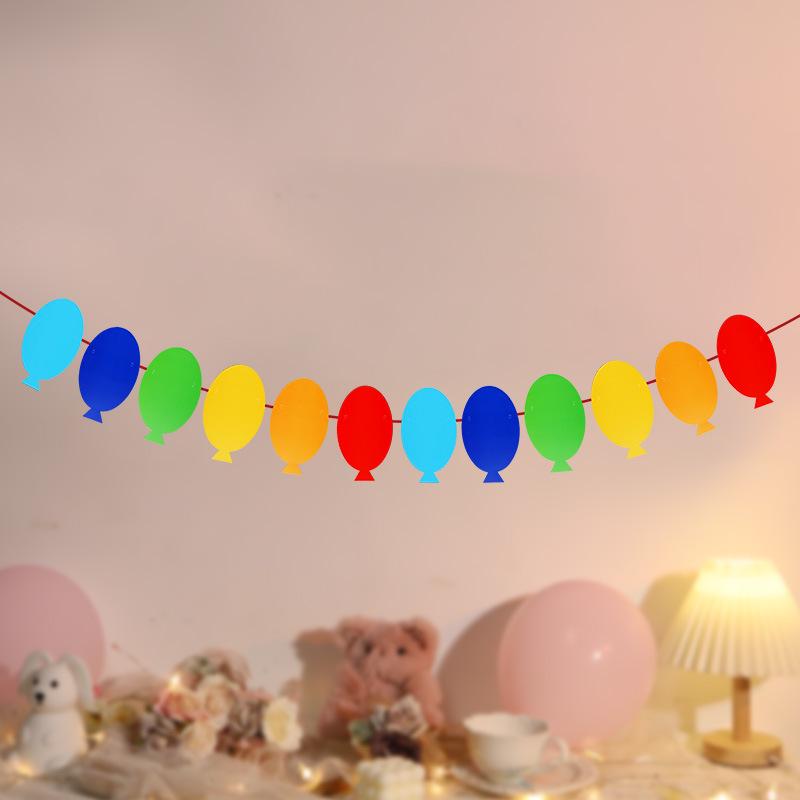 Colorful Cartoon Happy Birthday Banner for Kids' First Birthday Party Decoration