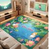 Floral Garden Theme Crystal Velvet Floor Rug Personalized Custom Name Text Warm Carpet Home Decoration