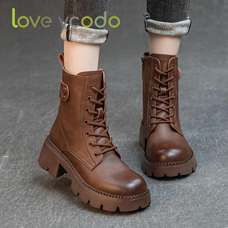 Женские осенние и зимние удобные ботинки Marton из натуральной кожи — фото 5