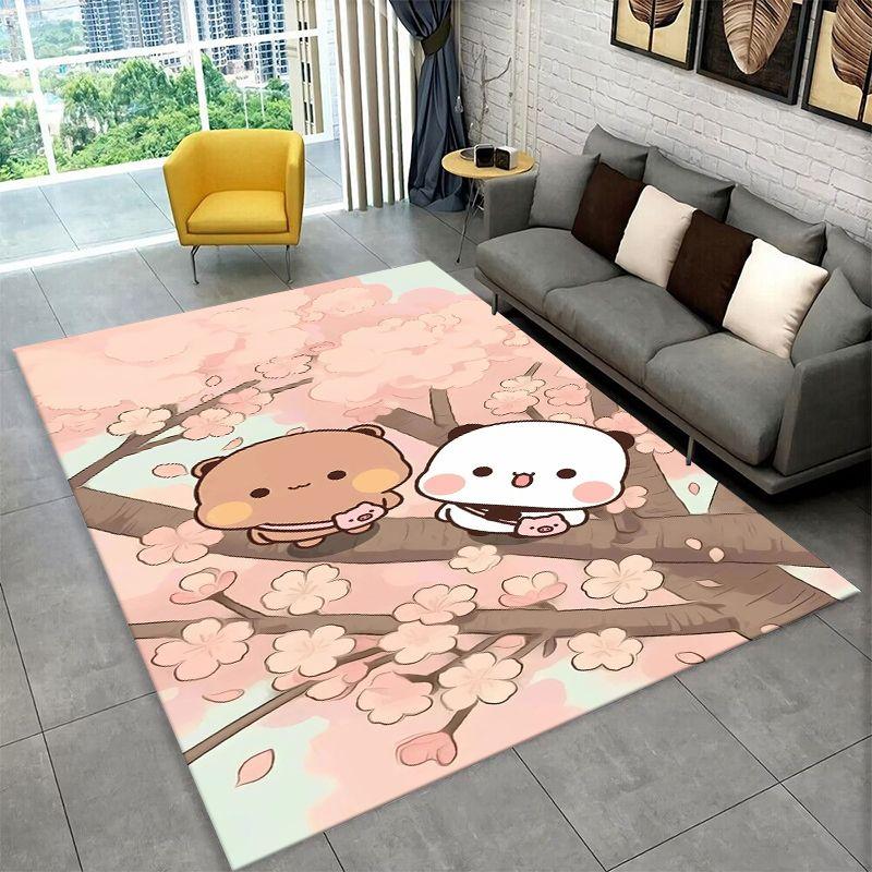 Cute Bubu Dudu Love Cartoon Bear Non-Slip Area Rug for Living Room,Bedroom,Playroom,Carpet Floor Mat Home Decor Rug Room