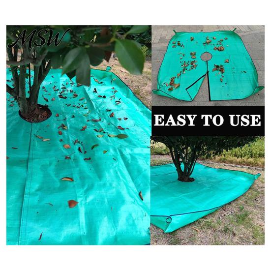 Landscaping Waste Catching Sheet Landscape Tarp for Trimming, Garden Pruning with Hole & 4 Outdoor Organizer Corner Buckles, Shrub Trimmings
