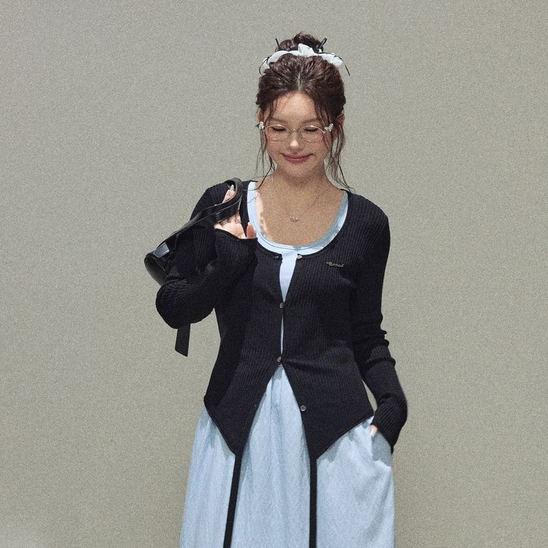 

Zhang Ren Plus Size Women s Clothing Fat Sister mm This Year Popular Show Thin Black Knitwear Elegant Blue Long Dress Cardigan 3XL