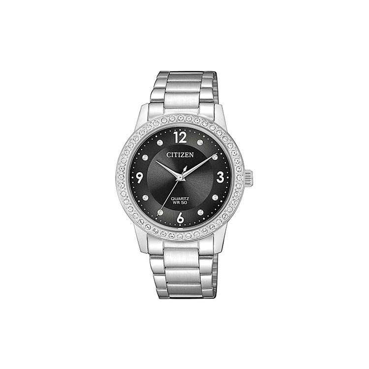 CITIZEN Quartz Movement Stainless Steel Strap Watch Women s Watch Black Dial EL3090-81H Black Dial