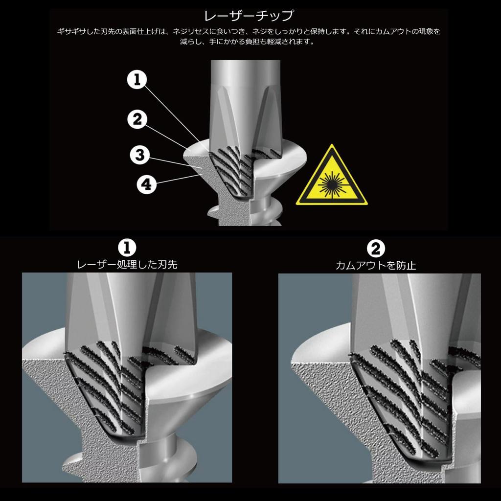 Wera Laser Tip Ball Grip Screwdriver Set, 3-Piece Set, Black/Green, Germany, 1850 PH1 x 80mm / 1850 PH2 x 100mm / 1850 PH3 x 150mm