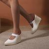 Pantofole da Casa alla Moda Scarpe con Plateau Punta Appuntita Tacchi da Donna a Zeppa Med Morbide Copertura Alta Cinturino con Fibbia Tessuto Elastico TPR Quadrato Sexy