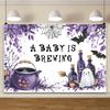 Halloween Decorations Baby Shower Backdrop A Baby Is Brewing Ghost Witch Cauldron Floral For Photo Studio Halloween Party Decor