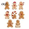 Small Wooden Candy Cane Decor Christmas Gingerbread Man Decor, Rustic Gingerbread, House Figurines, Xmas Window Display Ornaments Tabletop for Mantel