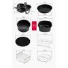   Fryer Accessories Electric Fryer Baking Basket Pizza Tray Steam Rack 7 Inch 3-Piece Set