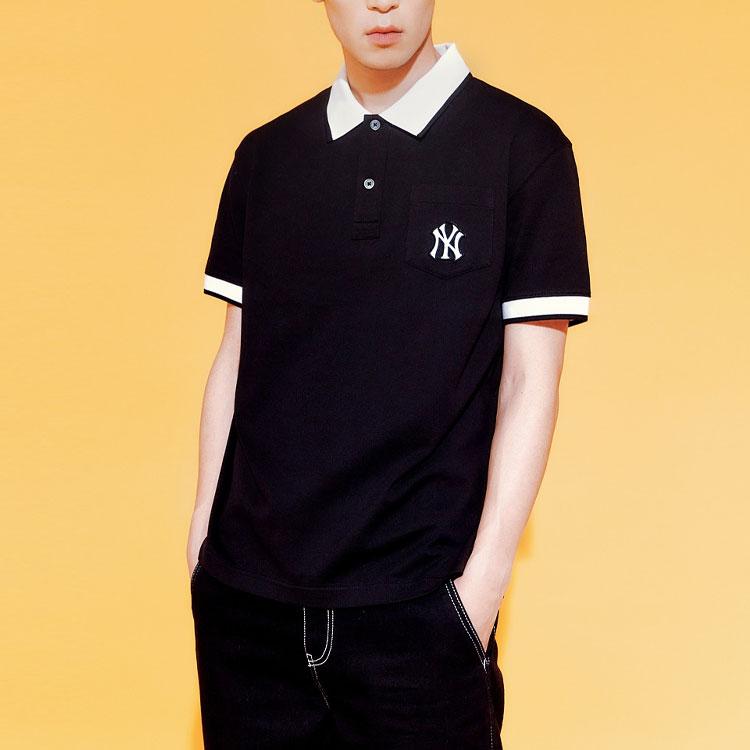 New MLB Polo Shirts Men's Black 3LPQB0133-50BKS