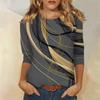 3/4 Sleeve Shirts For Women Cute Tops Graphic Tees  Blouses Casual Plus Size Basic Tops Pullover