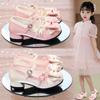 Girls High Heeled Dress Shoes Princess Chic with Double Bow-knot Kids Princess Wedding Party High Heels Fashion Leather Shoes