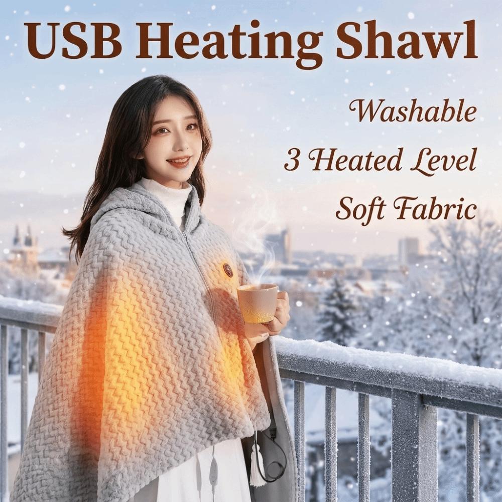 USB Powered USB Heating Shawl Washable Heating Blanket Versatile Thermal Blankets  Camping