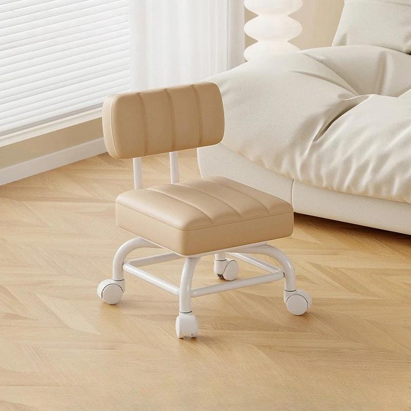 Kleiner Hocker Rückenlehne Universelles Rad Weicher Hocker Kindersofa Couchtisch Kleiner Stuhl Rolle Niedriger Hocker Tragbarer Hocker