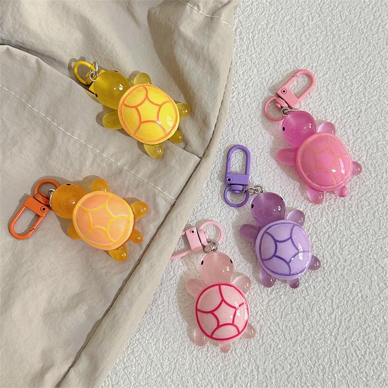 Sea Animal Glow In-The-Dark Color Turtle Keychain Cute Sweet Turtle Keyring Vintage Ins Bag Pendant Accessories Girlfriends
