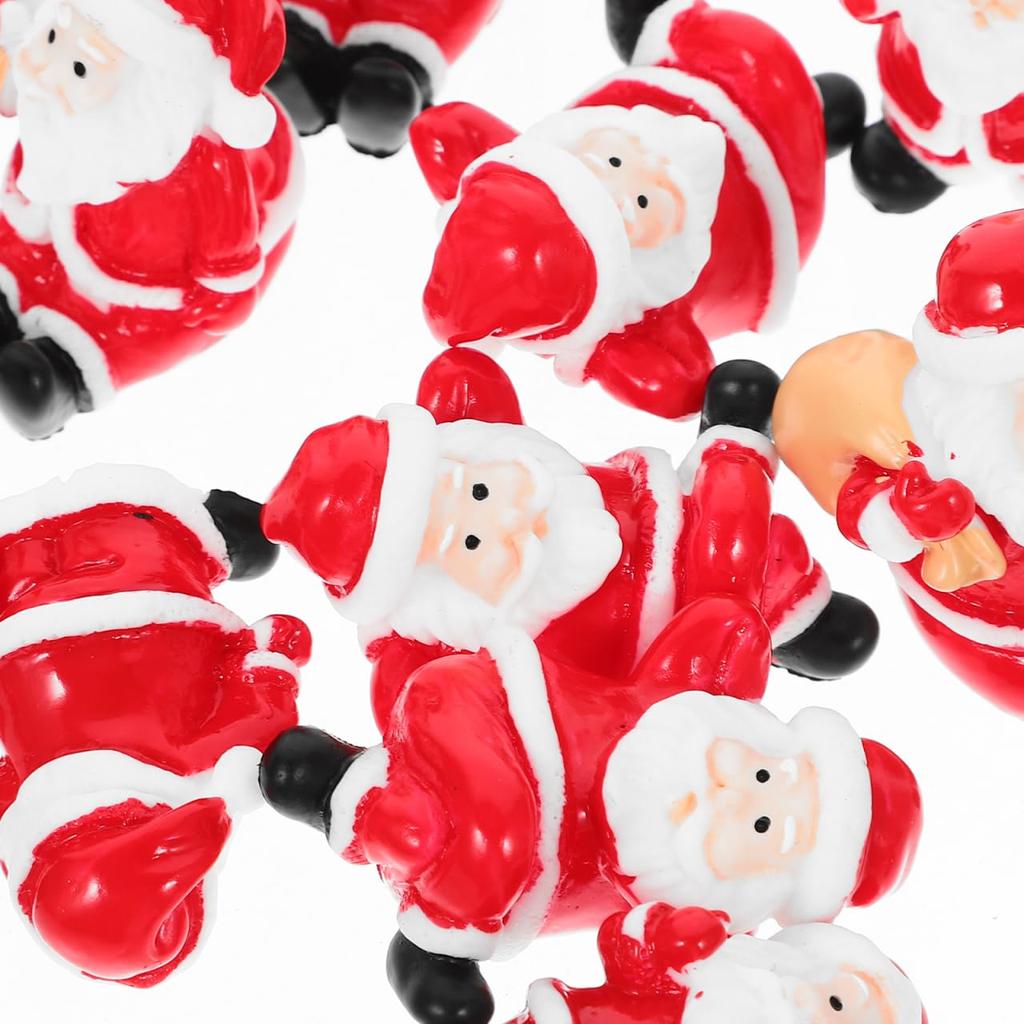 POPETPOP Christmas Santa Claus Figurines, Ornaments, Miniatures, 12 Pieces (Mixed Styles Shipped)