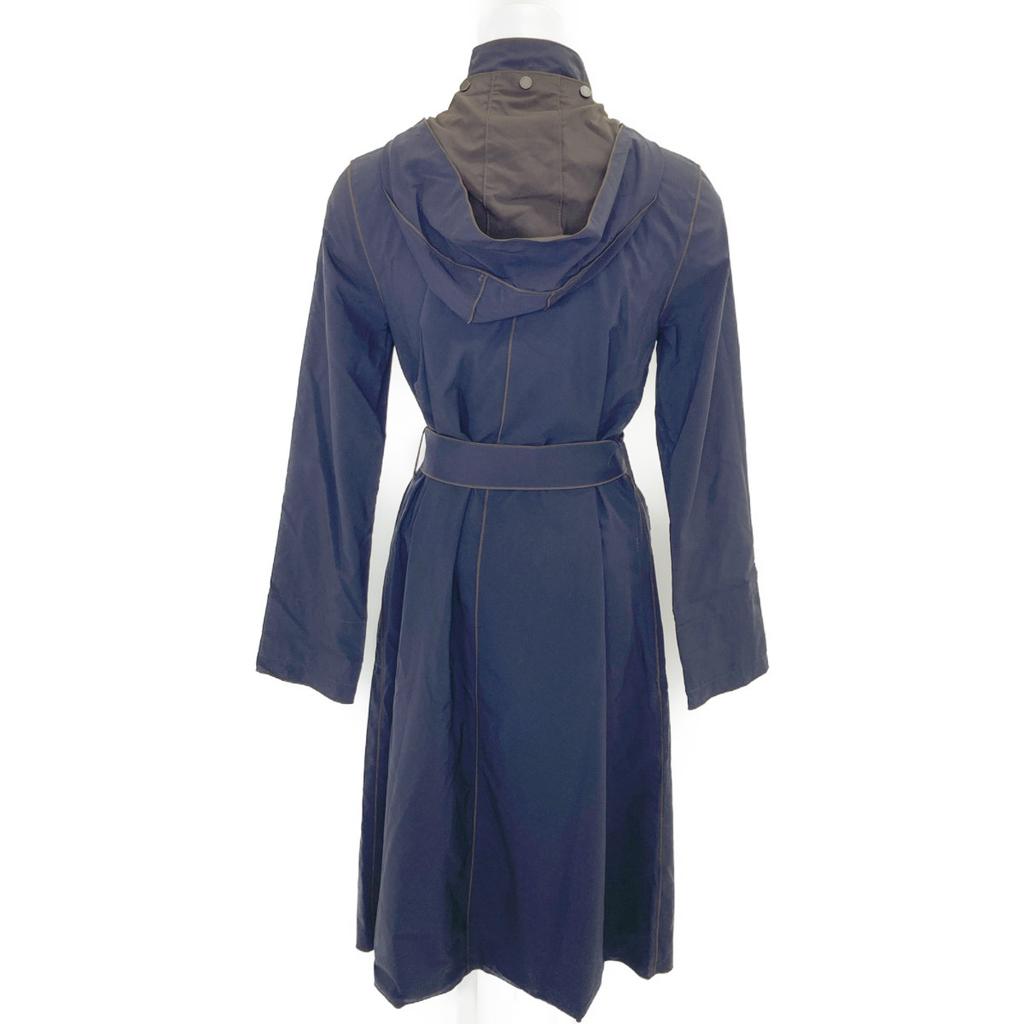 FOXEY NEW YORK 23451 Navy Nylon Reversible Hooded Coat coat 40 NavyUsed