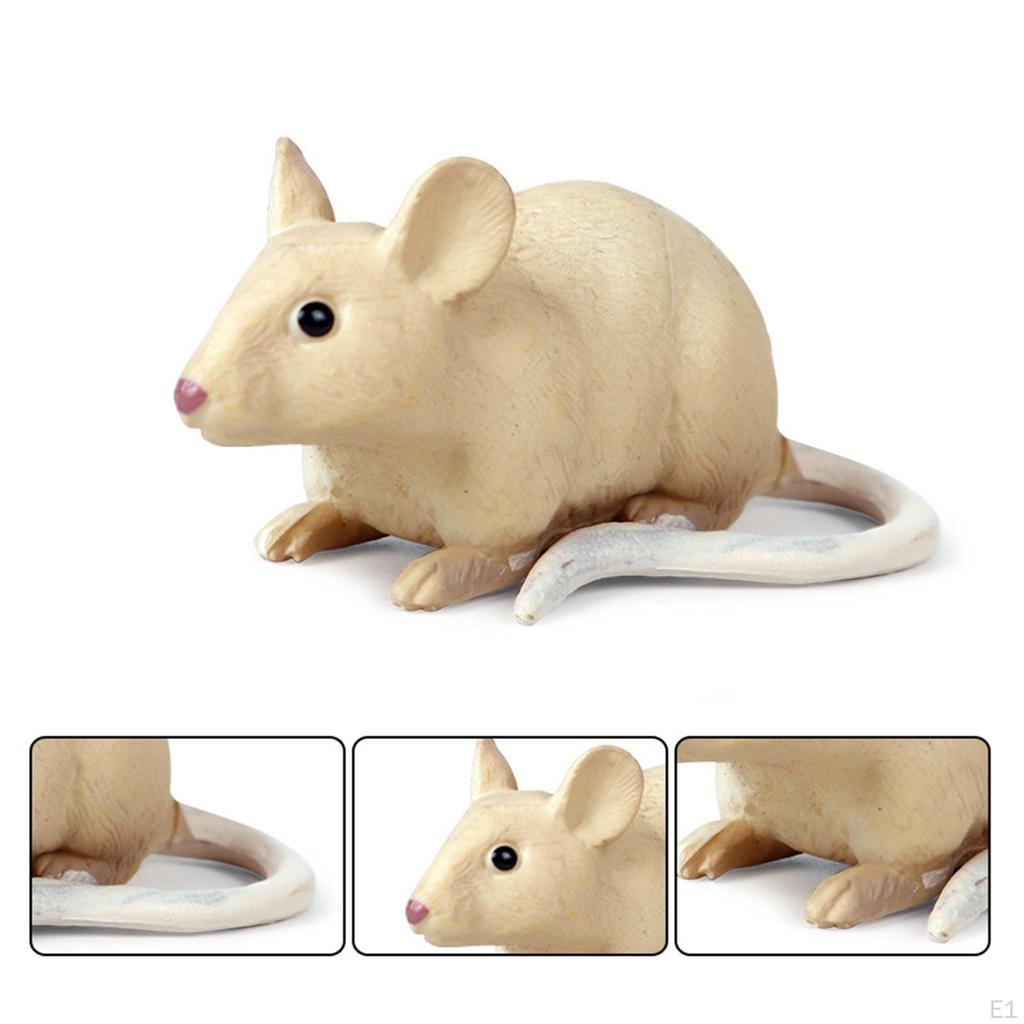 Mice Toy Model Fake Rat Pranks Props Educational Simulation Animals Figurines for Cake Topper