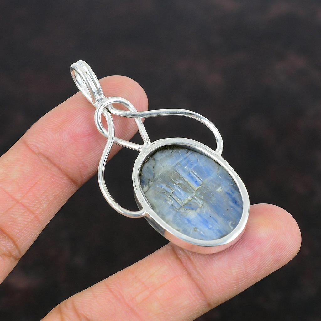 Kyanit Hänge Naturlig Ädelsten Hänge Antika Smycken 925 Sterling Silver Hänge Handgjort Hänge Vackra Kyanit Smycken Bröllopspresent