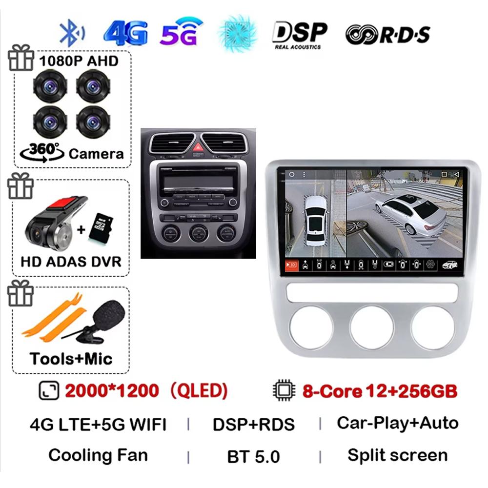 Android 14 for volkswagen vw scirocco eos 2009-2014 car radio carplay Multimedia automatic main unit gps navigation stereo