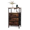 Bedside Table Brown Color Multifunctional Iron and Triamine Plate Nightstand Side Table for Living Room Bedroom