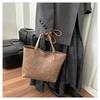 Large Capacity Faux Leather Tote Bag for Women Minimalist Casual Commute Shoulder Handbag