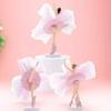 3Sets Ballet Girl Cake Topper High Quality Sturdy Base Graceful Dancing Pose Lightweight Compact Cake Cupcake Dessert Ornament