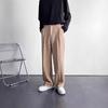 Mens American Style White Loose Straight Floor Drape Casual Suit Pants
