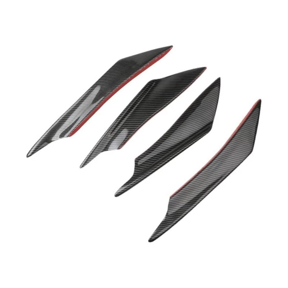 4Pcs Aerodynamic Design EVO Style Wind Splitter Bumper Fins Automotive Protective Trim