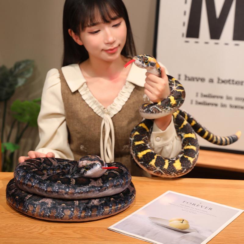 Simulated Colorful Cobra Plush Toy Stuffed Animals Snakes Plushies Doll Funny Spoof Joke Soft Toys Home Decor